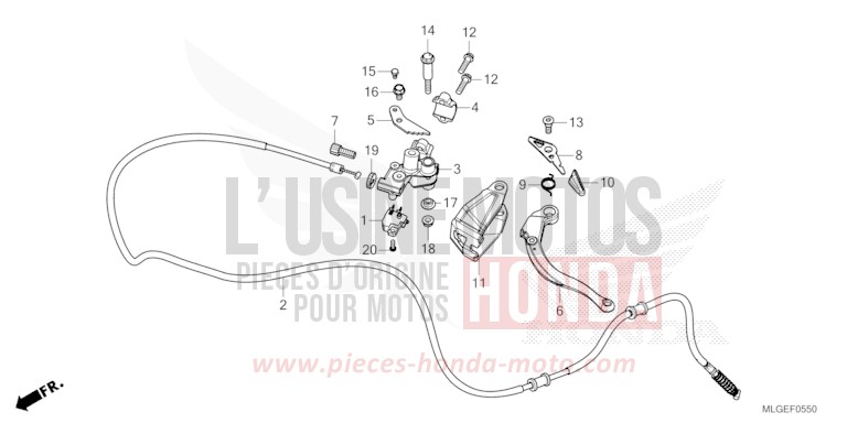 LEVIER DE STATIONNEMENT de Africa Twin DCT MAT IRIDIUM GRAY METALLIC (NHC64) de 2023